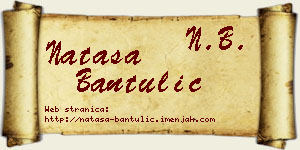 Nataša Bantulić vizit kartica